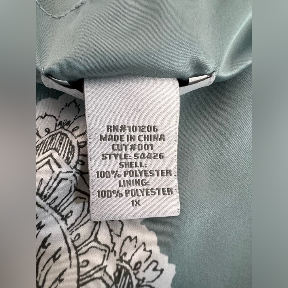 SOFT SURROUNDINGS Blue Teal Mandala Print Satin Sleeveless Tank Blouse Size 1X - Picture 7 of 9